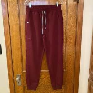 Women’s FIGS Burgundy Jogger Scrub Pants